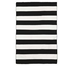 Open Box: Alfie Stripe Outdoor Rug, 8'3" x 11'6" - Black