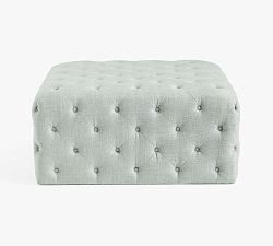Tufted Square Upholstered Ottoman - Thumbnail 3