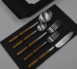 Tava Handwoven Stainless Steel 5-Piece Flatware Set