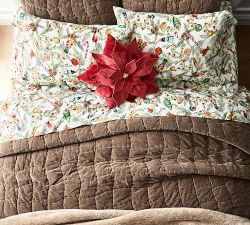 Velvet Poinsettia Shaped Pillow