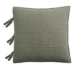 Open Box: Pick-Stitch Handcrafted Cotton/Linen Quilted Sham, Euro - Loden