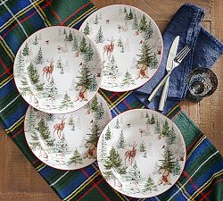 Enchanted Forest Stoneware Dinner Plates - Set of 4