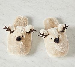 Open Box: Reindeer Slippers, Small - Tan