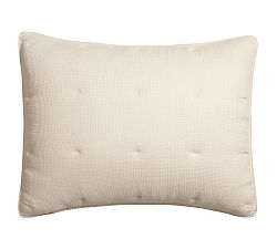 Open Box: European Flax Linen Tufted Waffle Comforter Sham, Rosewater, Standard, Set of 2