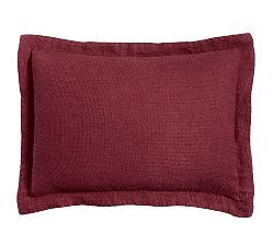 Open Box: European Flax Linen Waffle Sham, Standard, Set of 2 - Merlot