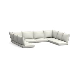 Westport Outdoor Sectional 8Pc Cushion Cover (2Crn/6 Armless/LA/RA); High Performance Canvas, White