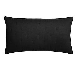 Open Box: Belgian Flax Linen Tufted Quilted Sham - Black , King / Set of 2