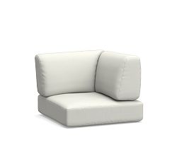 Rockport Outdoor Sectional Corner Cushion; High Performance Canvas, White