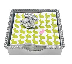Bunny Beaded Napkin Box Set