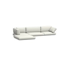Kostas Outdoor 4Pc Cushion Cover (1Armless/2 Crnr/LA/RA/1 Ottoman); High Performance Canvas, White