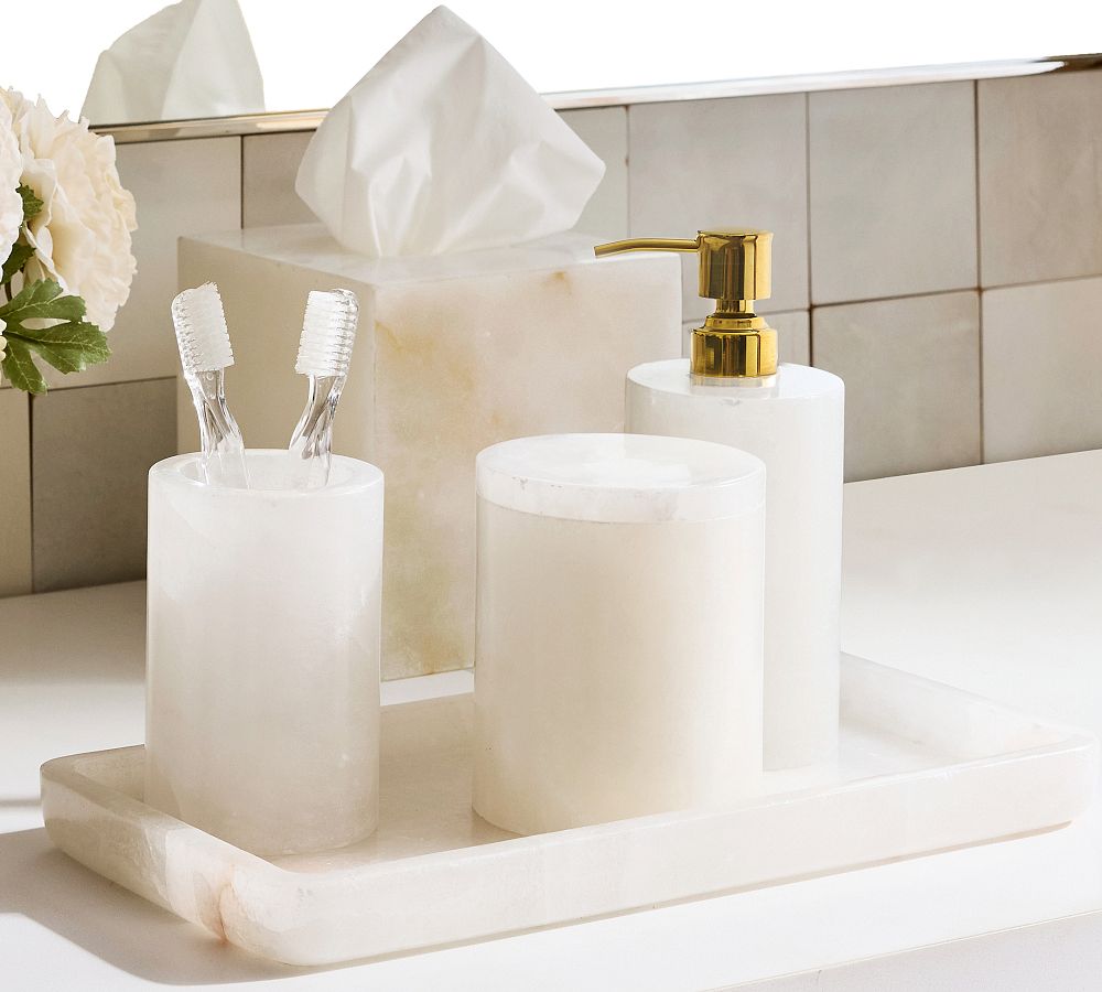 Alabaster Bathroom Tray