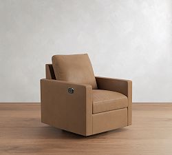 Westwood Slim Arm Leather Swivel Glider Recliner