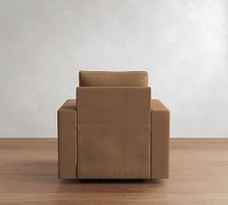 Westwood Square Arm Leather Swivel Glider Recliner