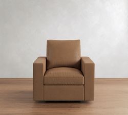 Westwood Square Arm Leather Swivel Glider Recliner