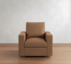 Westwood Square Arm Leather Swivel Glider Recliner