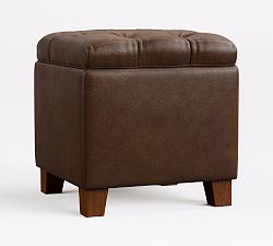 Lorraine Tufted Leather Storage Cube
