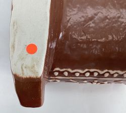 Open Box: Handcrafted Ceramic Gingerbread Reindeer &amp; Sleigh Set - Brown/White