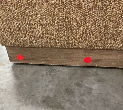 Open Box: Carmel Wide Arm Wood Base Sectional Ottoman - Performance Micro Boucle Mocha