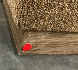 Open Box: Carmel Wide Arm Wood Base Sectional Ottoman - Performance Micro Boucle Mocha