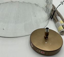 Open Box: Bridget Recycled Glass Pendant, Large 17" Diam. - Tumbled Brass