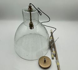 Open Box: Bridget Recycled Glass Pendant, Large 17" Diam. - Tumbled Brass