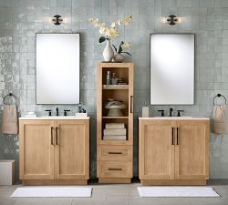 Cooper Ribbed Glass Short Tube Double Sconce (12")