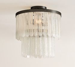 Kiara Tiered Glass Round Flush Mount (15")