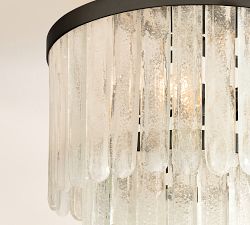 Kiara Tiered Glass Round Flush Mount (15")