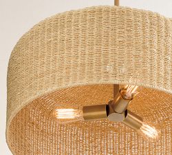 Bermuda Rattan Round Pendant (24"-36")