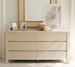 Marina Cane 6-Drawer Dresser (66")