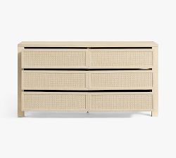 Marina Cane 6-Drawer Dresser (66")