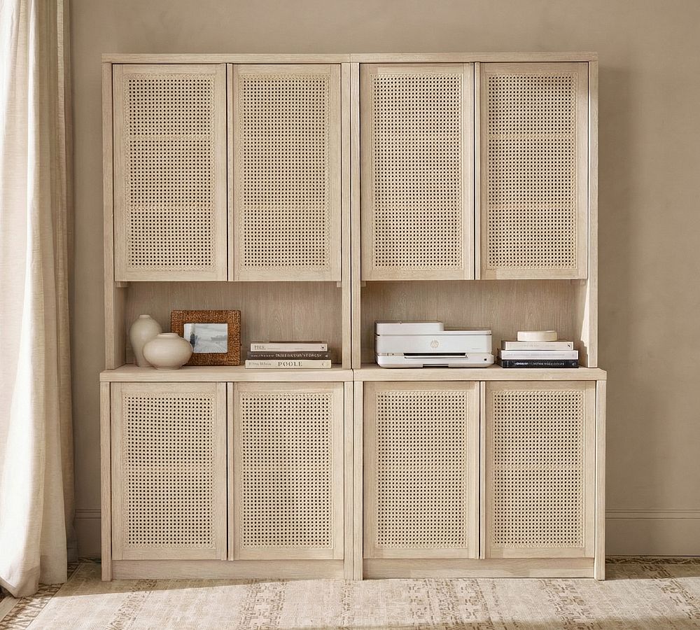 Marina Cane Storage Cabinet Set (72"-108") | Pottery Barn