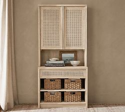 Marina Cane Tall 2-Piece Storage Cabinet (36")