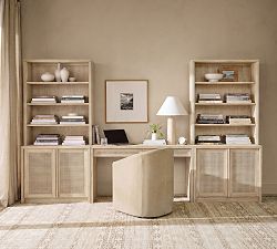 Marina Grand Cane Console Desk with Storage (126")