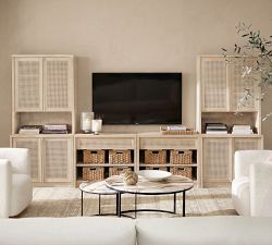 Marina Cane Tall 2-Piece Storage Cabinet (36")