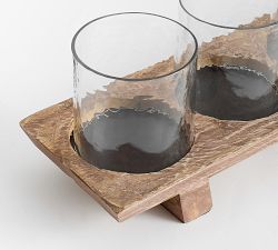 Wooden Candle Holder Centerpiece 