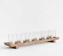Wooden Candle Holder Centerpiece 