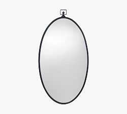 Open Box: New London Oval Wall Mirror (22" x 34") - Black