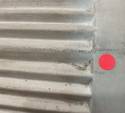 Open Box: Concrete Fluted Outdoor Planter, Large (15.75"D x 15.75"H) - Grey