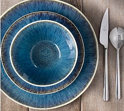 Open Box: Nico Stoneware Reactive Glaze 12 Piece Dinnerware Set - Blue
