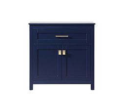 Open Box: Riola 2-Door Storage Cabinet with Drawer (30"L) - Blue