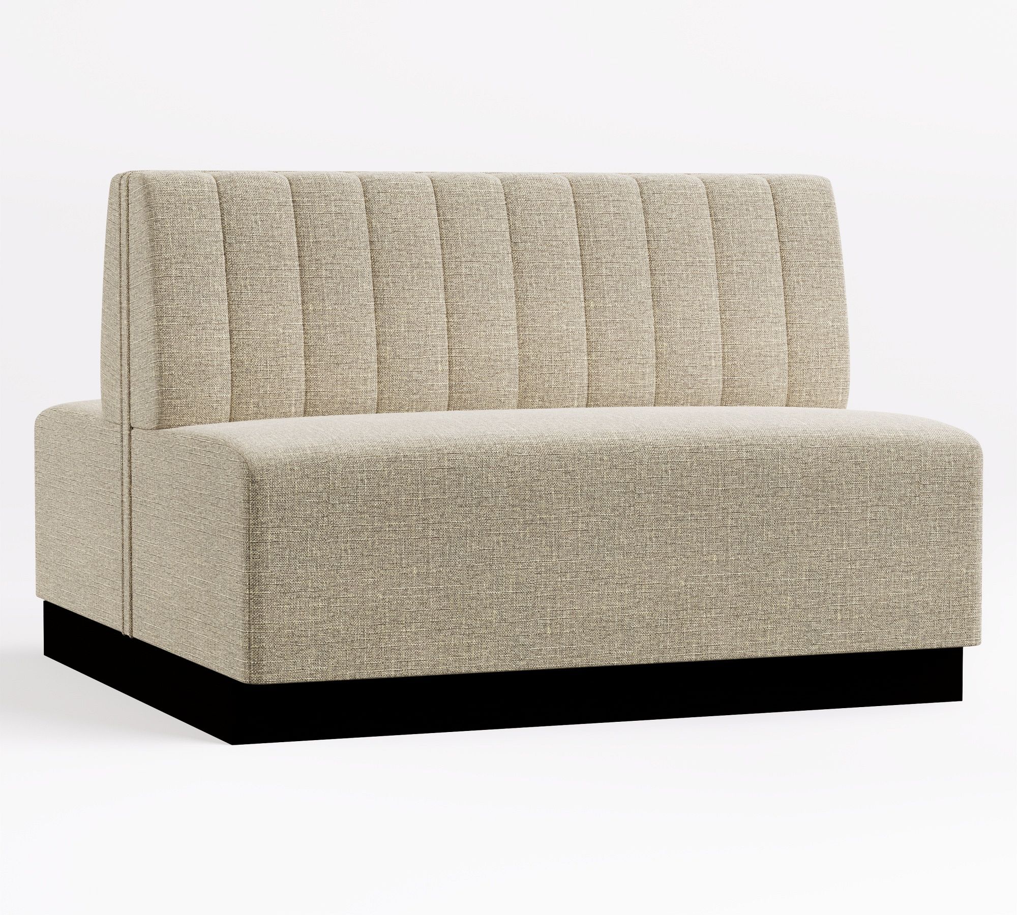 back-left view of beige banquette