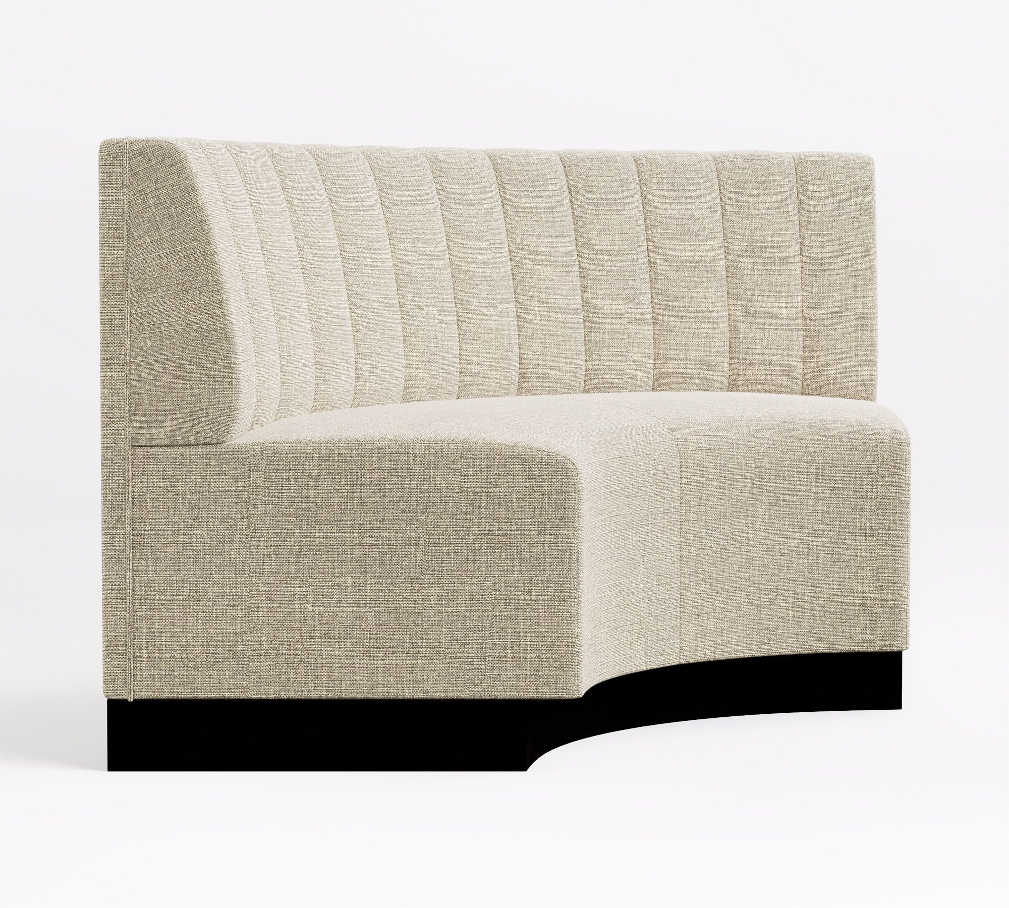 curved corner banquette with base