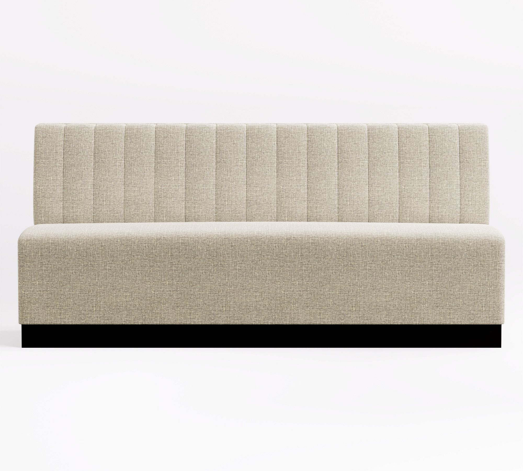 front view of beige banquette