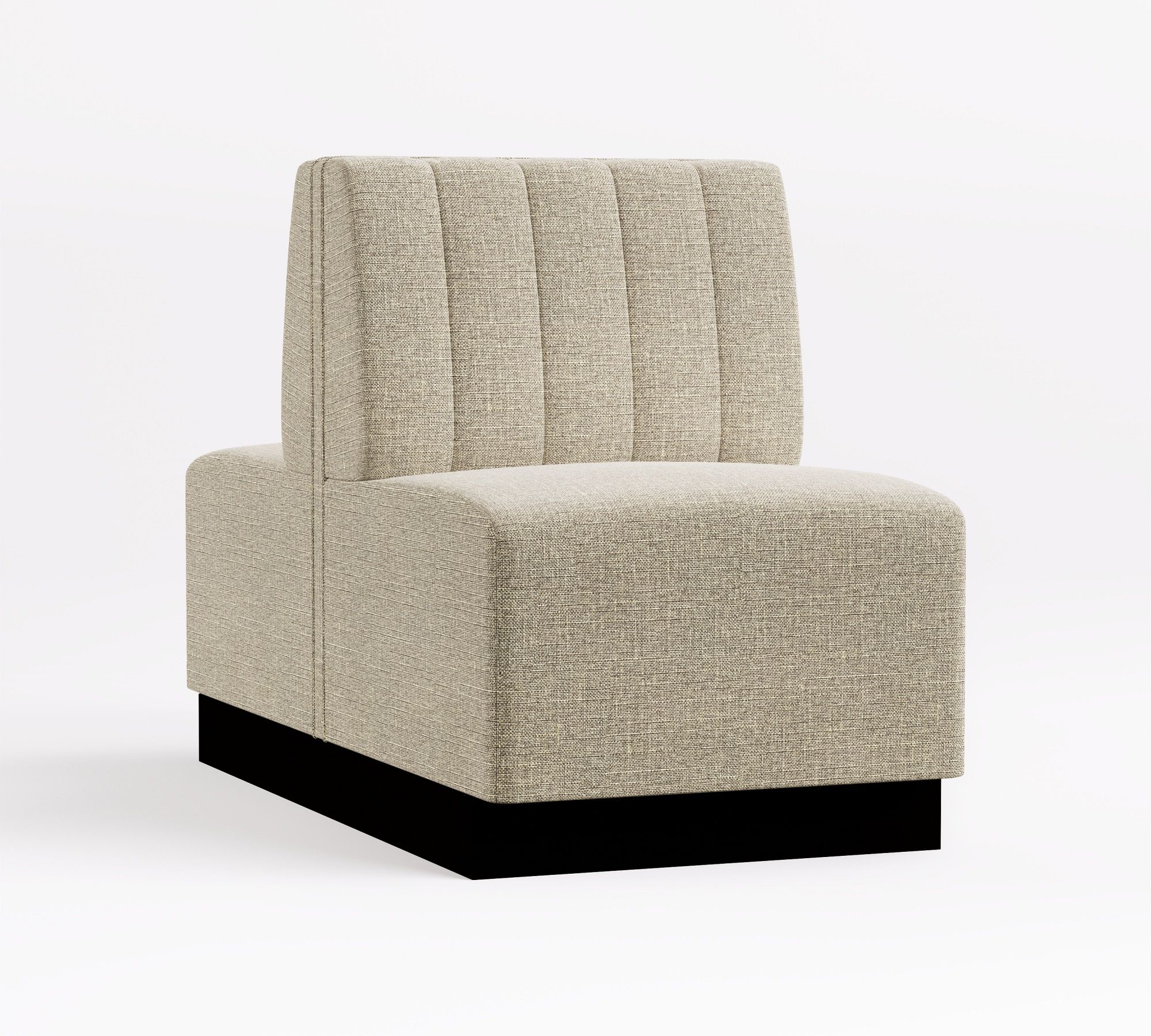 rear view of beige banquette