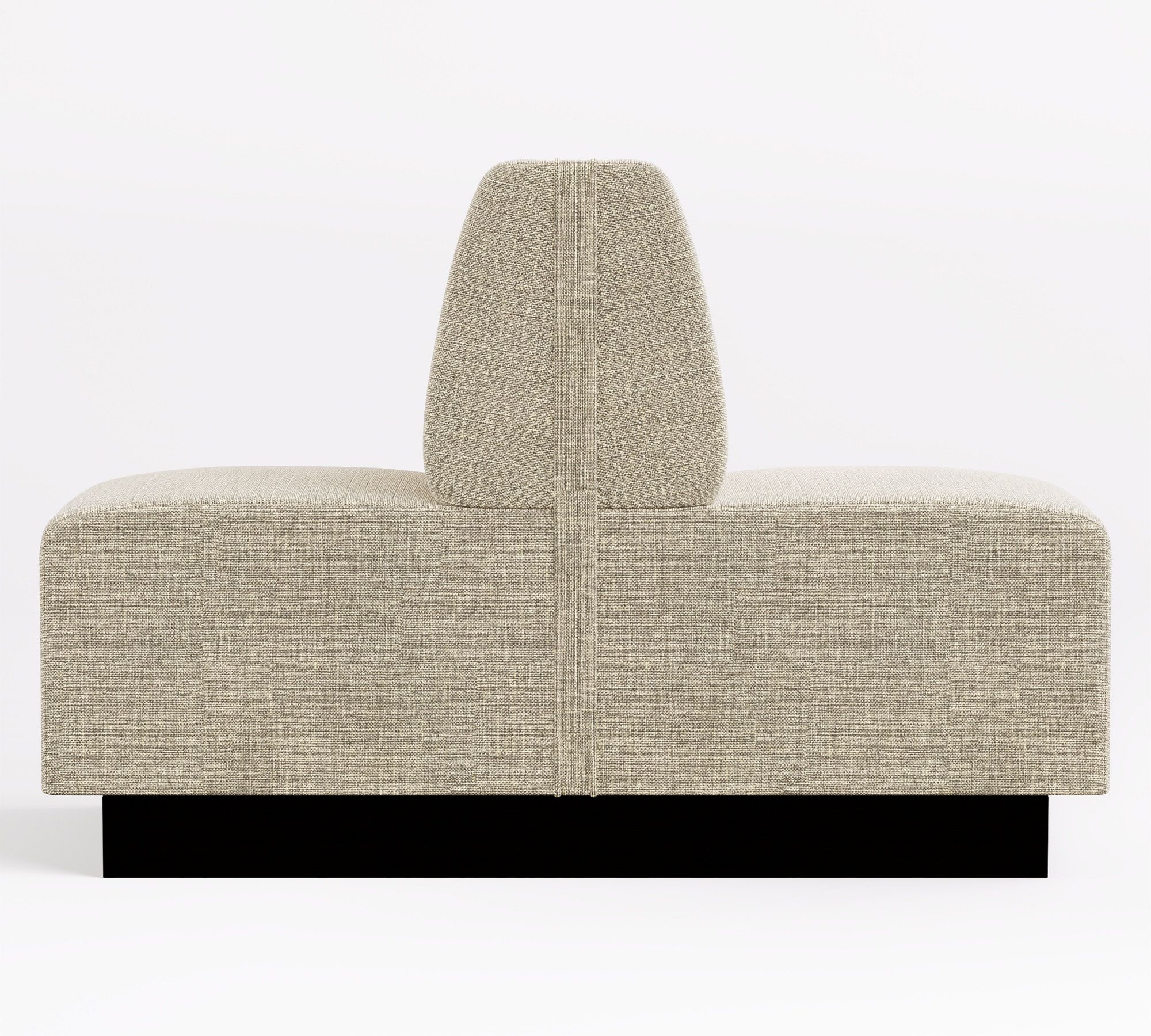 back-right view of beige banquette