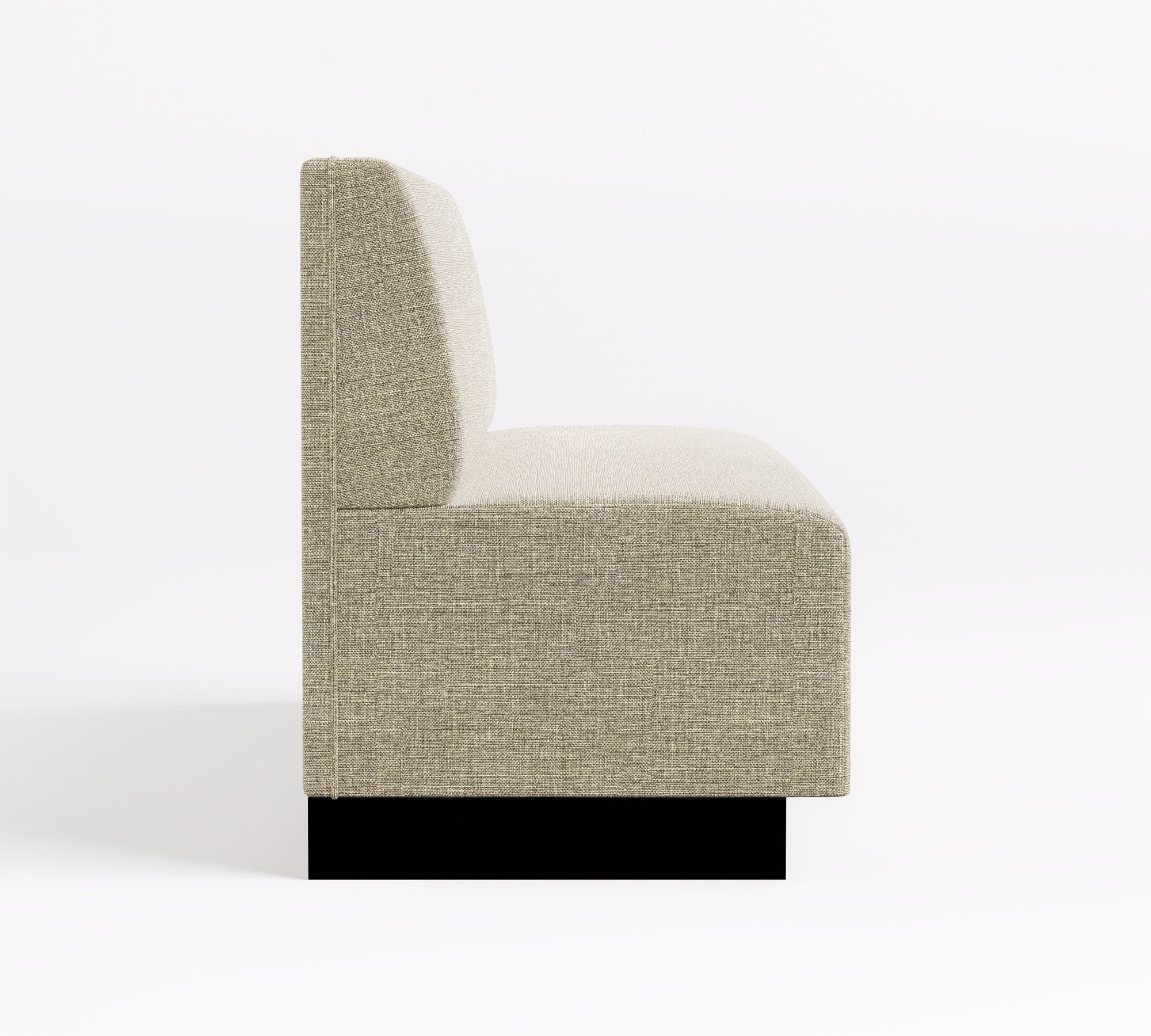 rear view of beige banquette