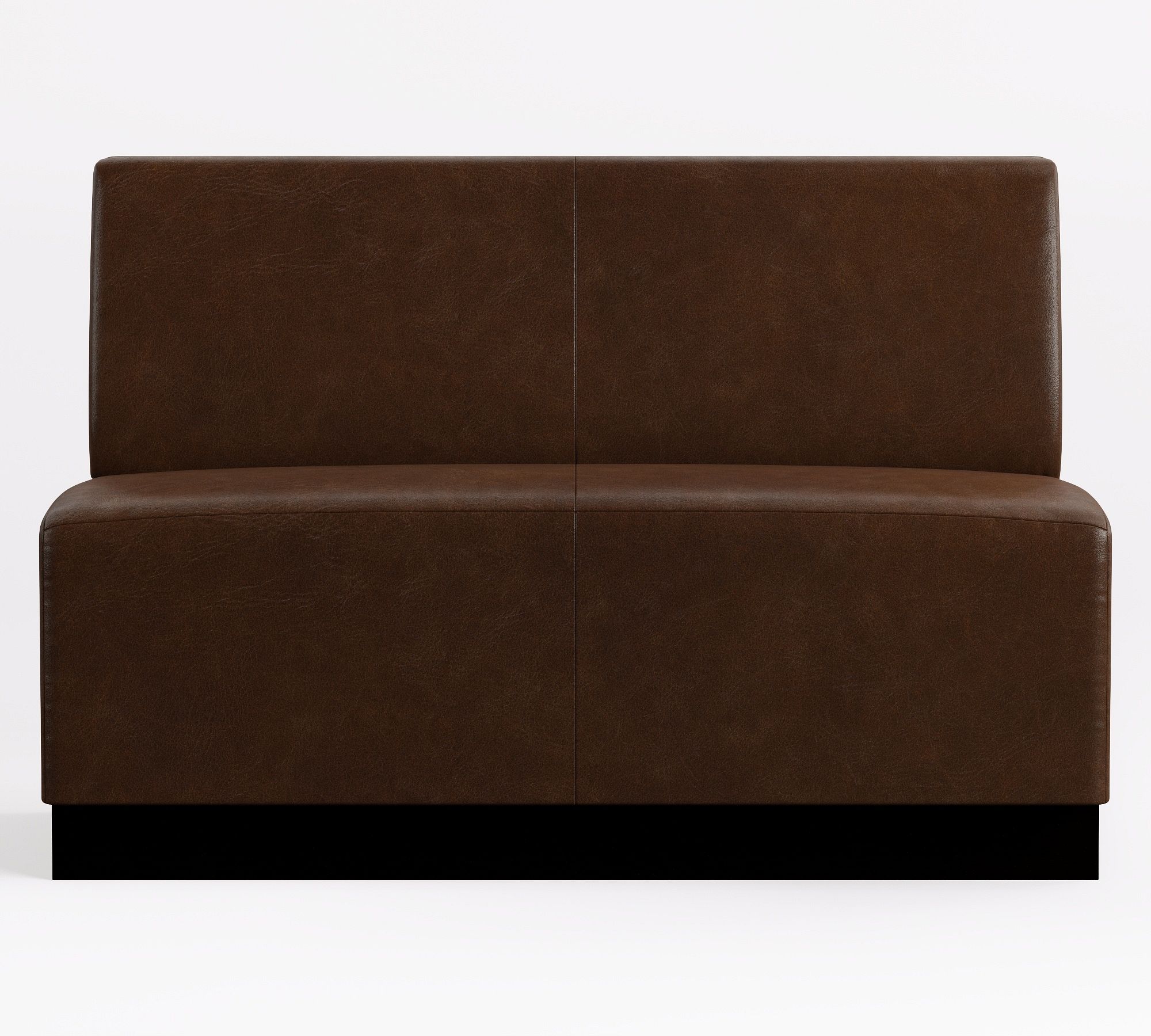 Rear view of brown leather chair two-tone with seam
