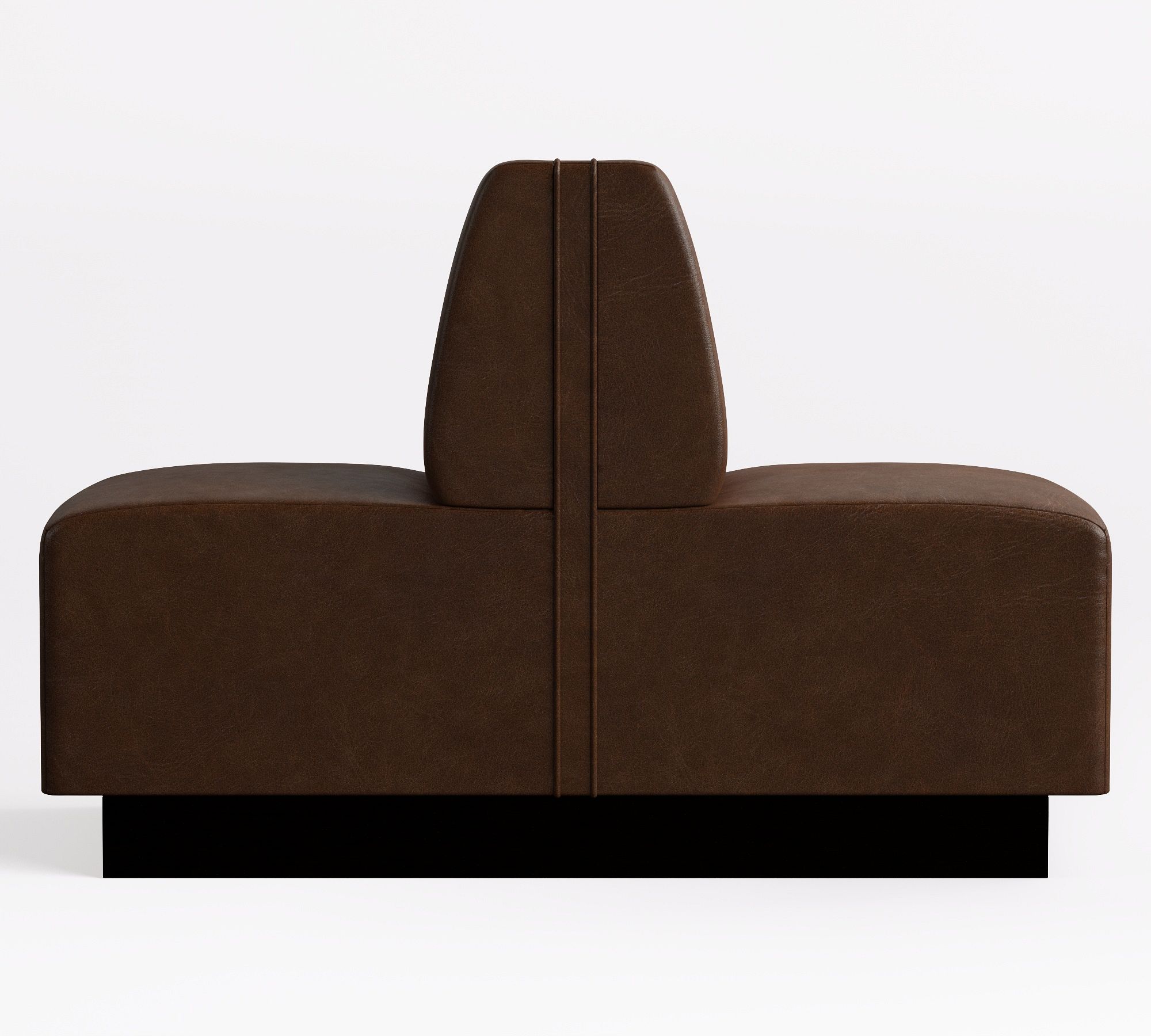 Rear-left view of banquette with back cushion