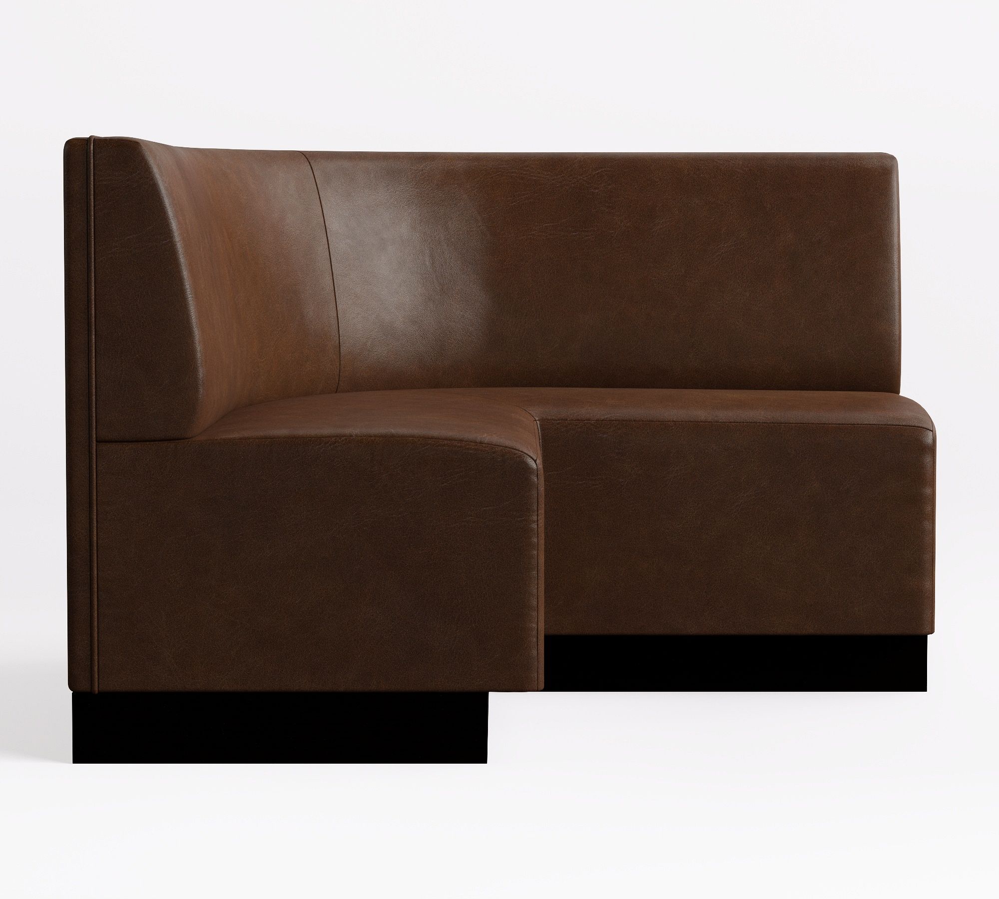 Sectional leather banquette with seating